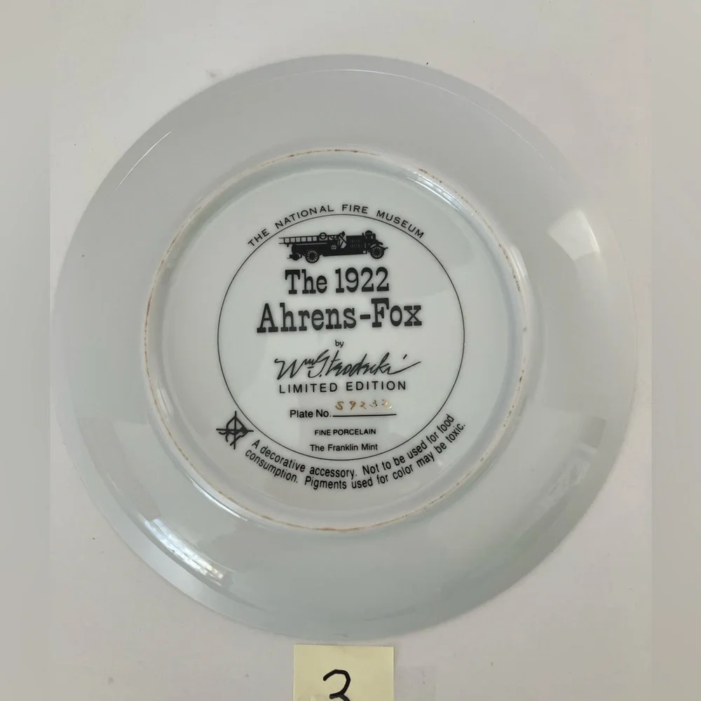 The Franklin Mint Collectors Plates, The National Fire Museum Plate, Vintage.
